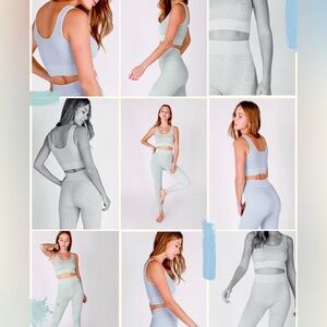 Nikibiki baby blue snake skin workout set. Size small.